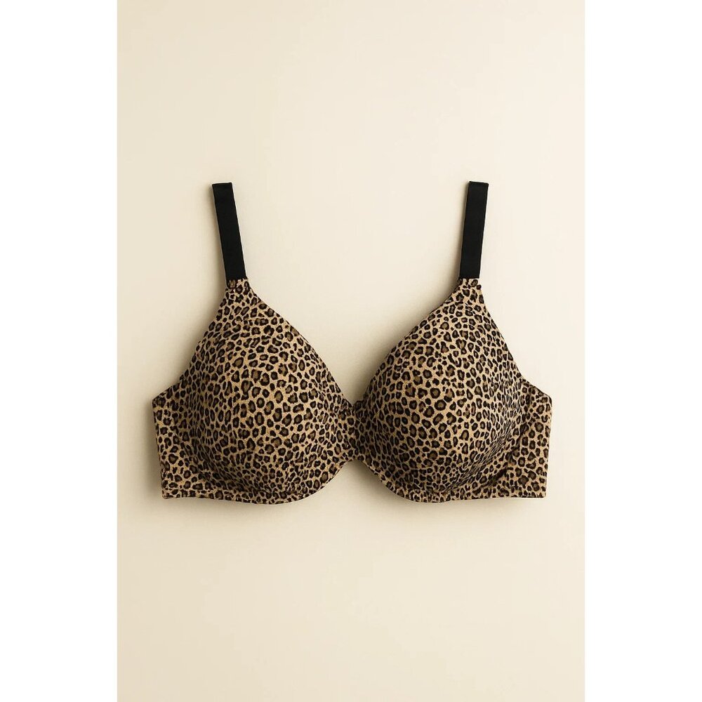 Auden size 46C Full coverage Lightly lined T-shirt bra, New Cheetah print